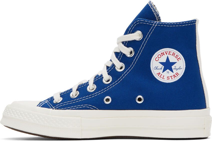 Comme des Garçons Play Blue Converse Edition Half Heart Chuck 70 High Sneakers - Picture 8