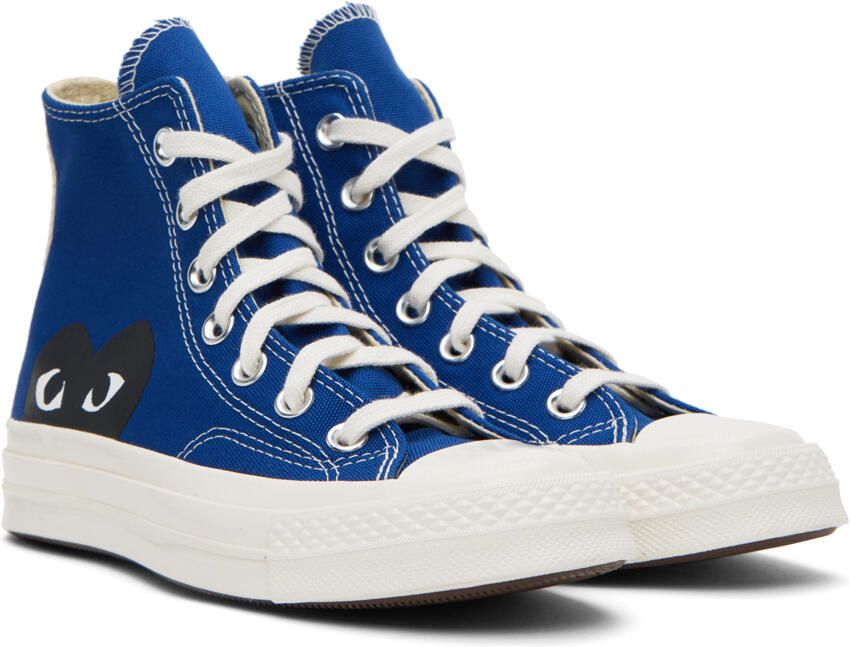 Comme des Garçons Play Blue Converse Edition Half Heart Chuck 70 High Sneakers - Picture 5