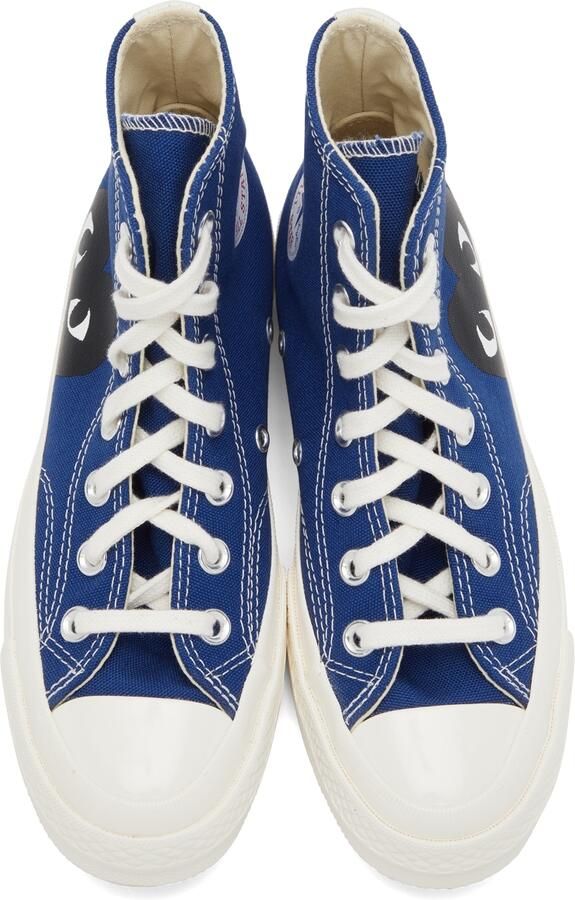Comme des Garçons Play Blue Converse Edition Half Heart Chuck 70 High Sneakers - Picture 6