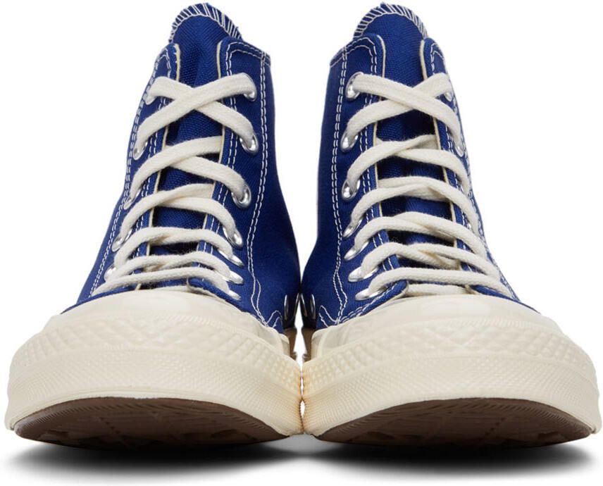 Comme des Garçons Play Blue Converse Edition Half Heart Chuck 70 High Sneakers - Picture 4