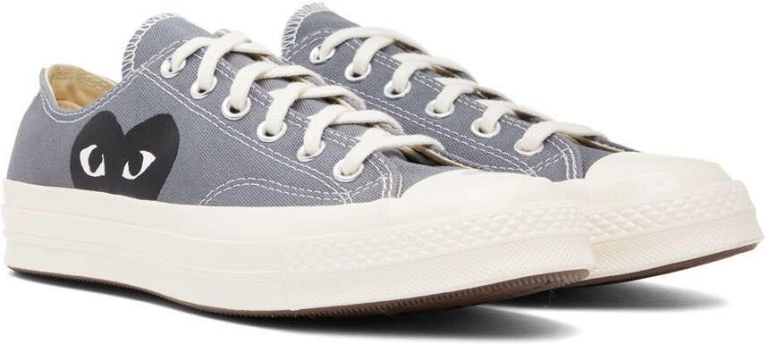 Comme des Garçons Play Grey Converse Edition Half Heart Chuck 70 High Sneakers - Picture 13