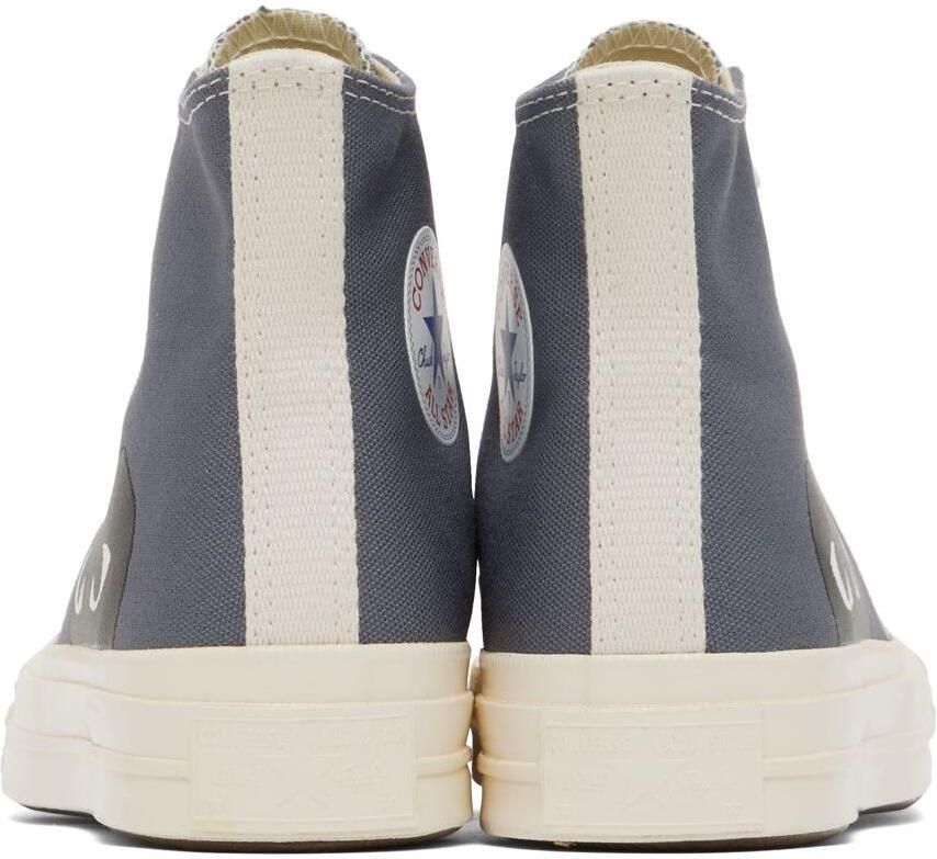 Comme des Garçons Play Grey Converse Edition Half Heart Chuck 70 High Sneakers - Picture 2