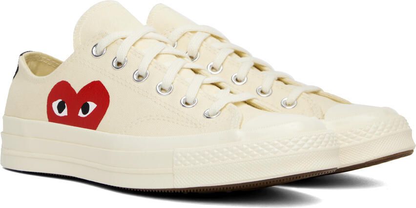 Comme des Garçons Play Off-White Converse Edition Half Heart Chuck 70 Low Sneakers - Picture 3