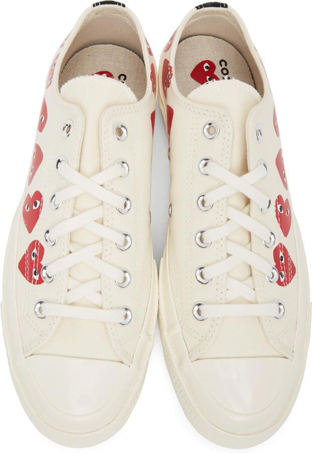 Comme des Garçons Play Off-White Converse Edition Multiple Hearts Chuck 70 Low Sneakers