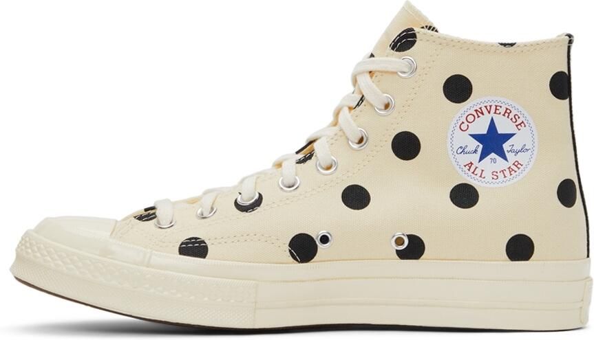 Comme des Garçons Play White Converse Edition Polka Dot Heart Chuck 70 High Sneakers - Picture 3