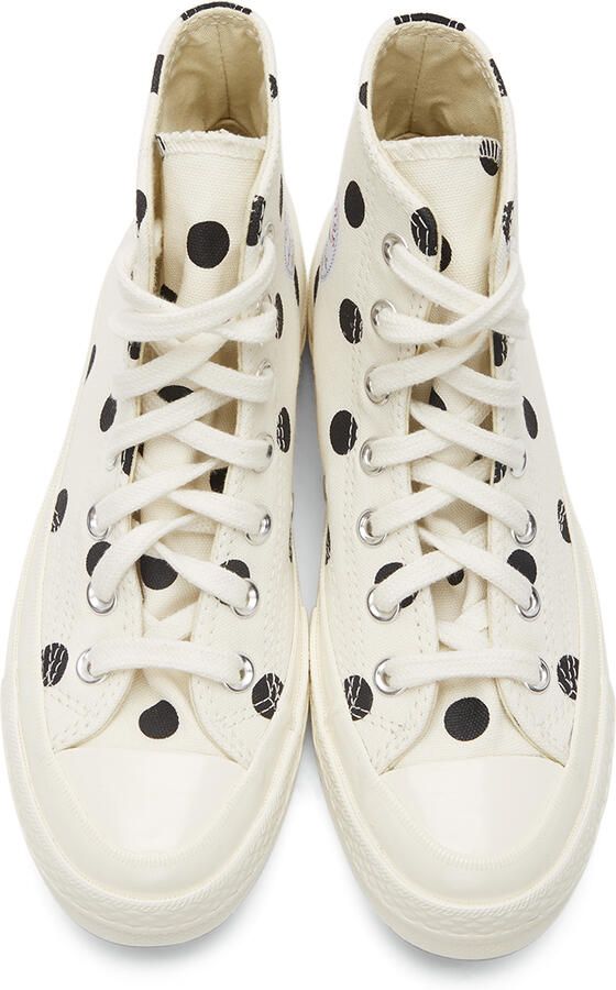 Comme des Garçons Play White Converse Edition Polka Dot Heart Chuck 70 High Sneakers