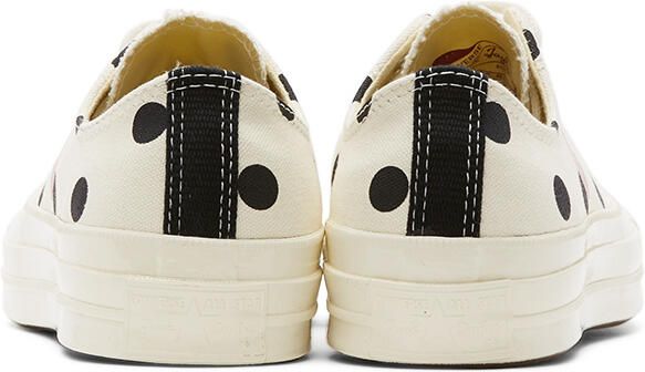 Comme des Garçons Play White Converse Edition Polka Dot Heart Chuck 70 Low Sneakers - Picture 4