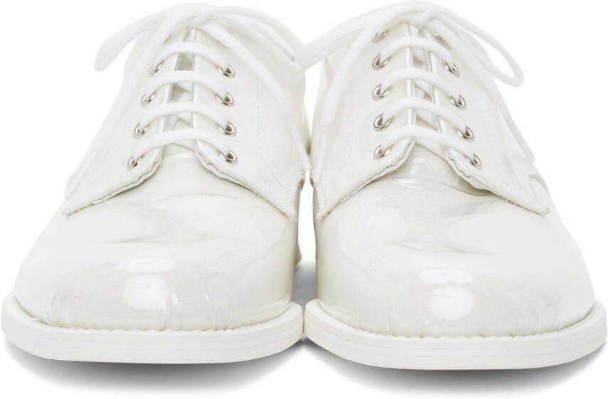 Comme des Garçons White Suede Transparent Lace-Up Derbys - Picture 3