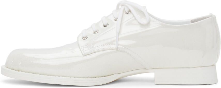 Comme des Garçons White Suede Transparent Lace-Up Derbys - Picture 4