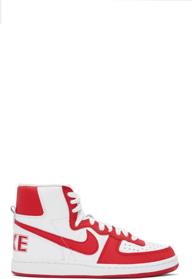 Comme des Garçons Homme Plus Red & White Nike Edition Terminator High Sneakers