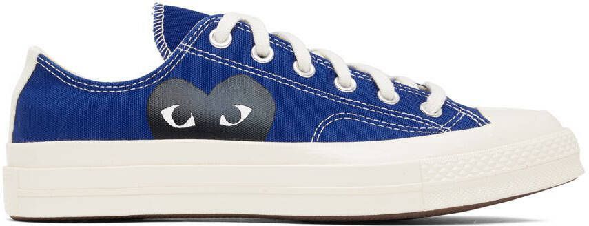 Comme des Garçons Play Blue Converse Edition Half Heart Chuck 70 Low Sneakers - Picture 10