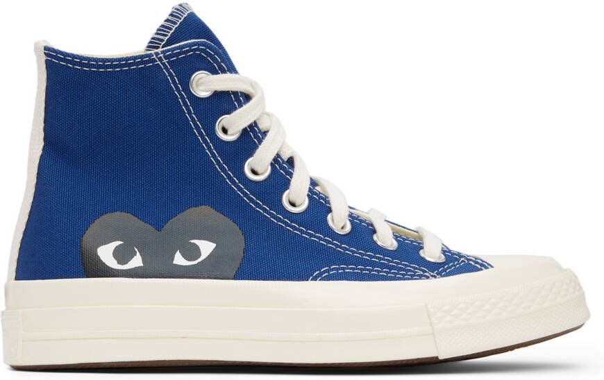 Comme des Garçons Play Blue Converse Edition Half Heart Chuck 70 High Sneakers - Picture 9