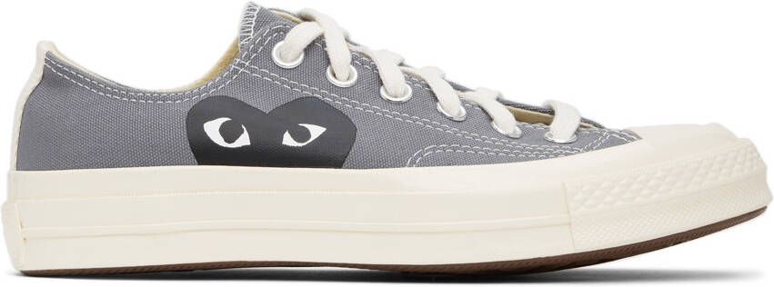 Comme des Garçons Play Grey Converse Edition Half Heart Chuck 70 High Sneakers - Picture 16