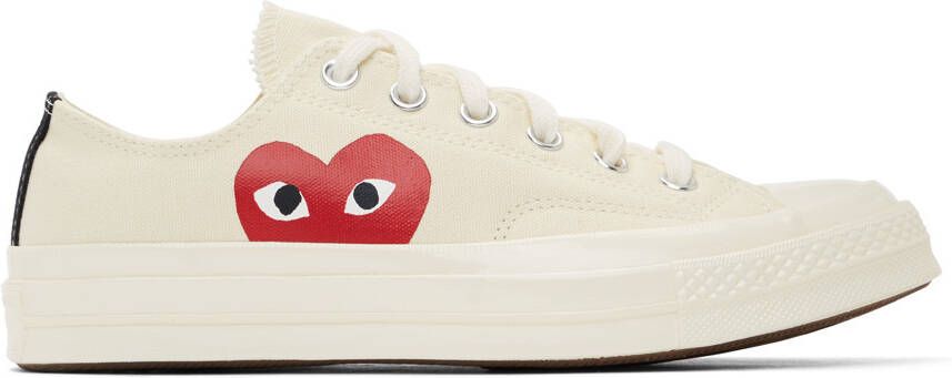 Comme des Garçons Play Off-White Converse Edition Half Heart Chuck 70 Low Sneakers - Picture 11