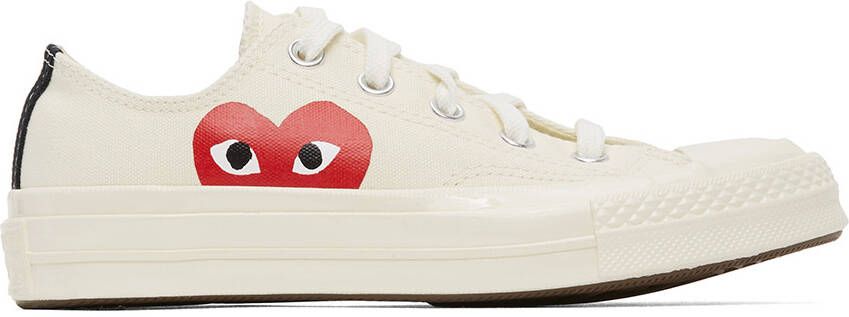 Comme des Garçons Play Off-White Converse Edition Half Heart Chuck 70 Low Sneakers - Picture 7