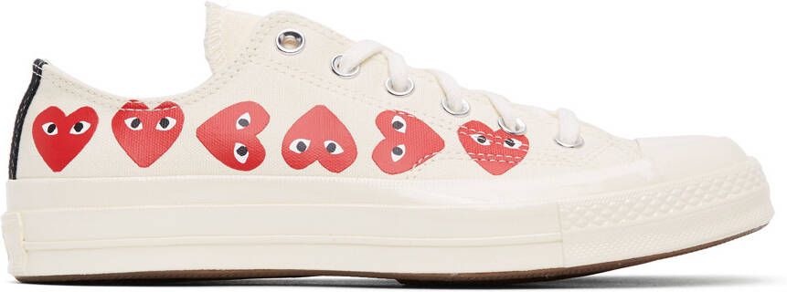 Comme des Garçons Play Off-White Converse Edition Multiple Hearts Chuck 70 Low Sneakers - Picture 5