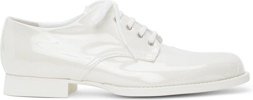 Comme des Garçons White Suede Transparent Lace-Up Derbys - Picture 5