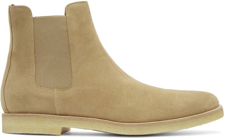 Common Projects Beige Suede Chelsea Boots