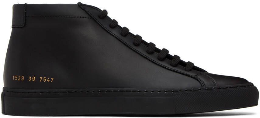 Common Projects Black Achilles Mid Sneakers - Picture 5