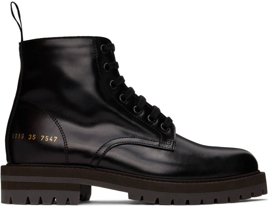 Common Projects Black Combat Boots - Picture 5