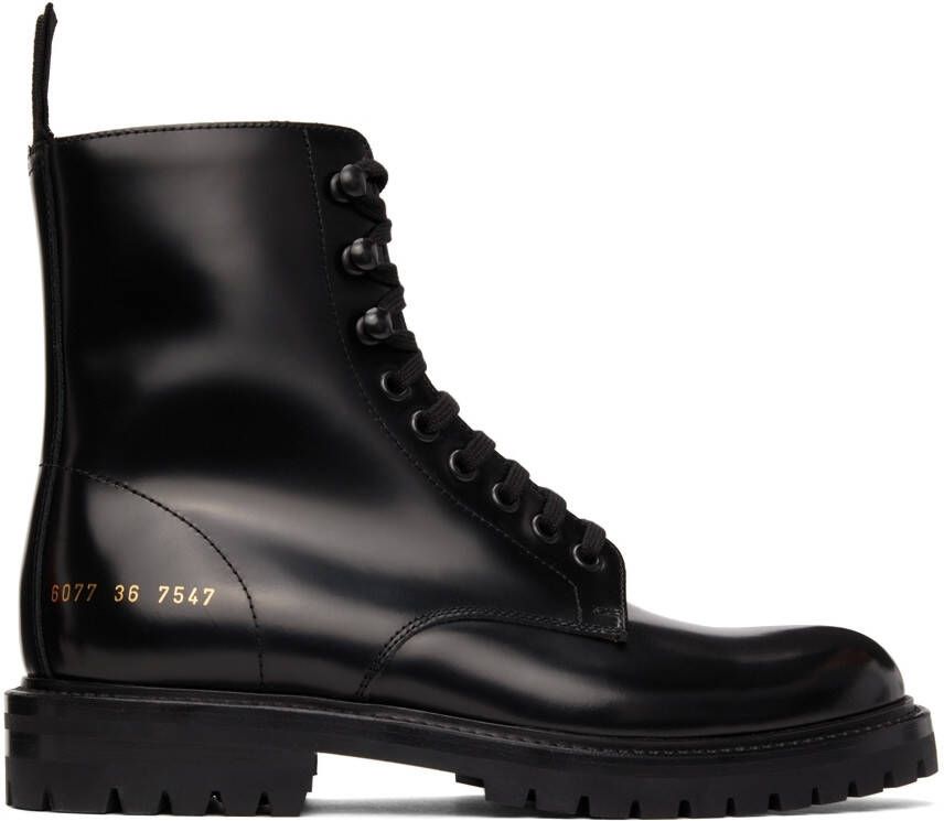 Common Projects Black Combat Boots - Picture 5