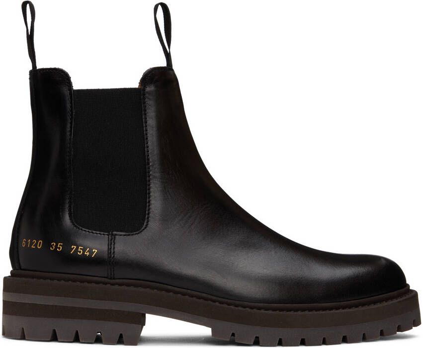 Common Projects Black Grained Chelsea Boots - Picture 5