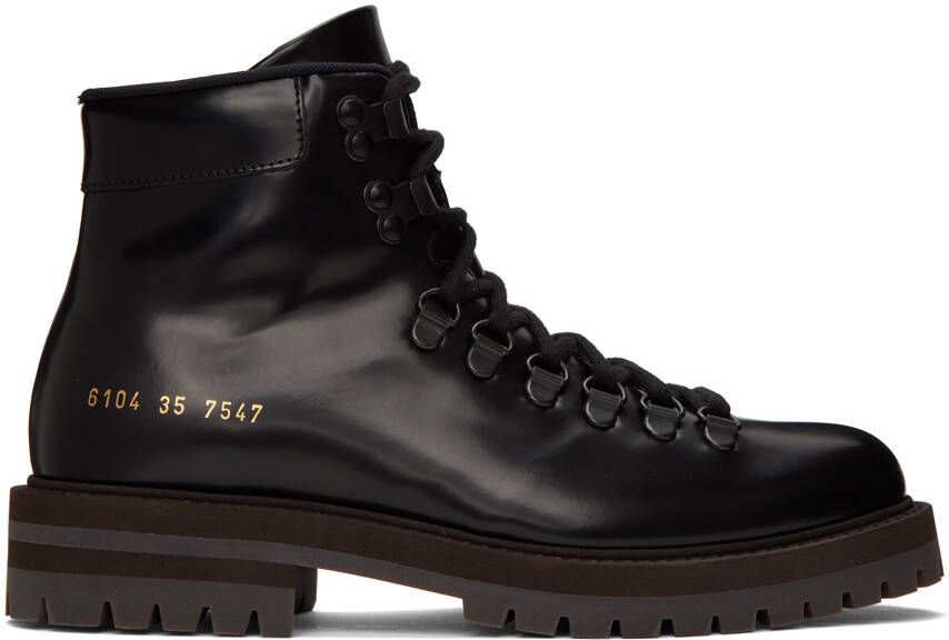 Common Projects Black Hiking Ankle Boots