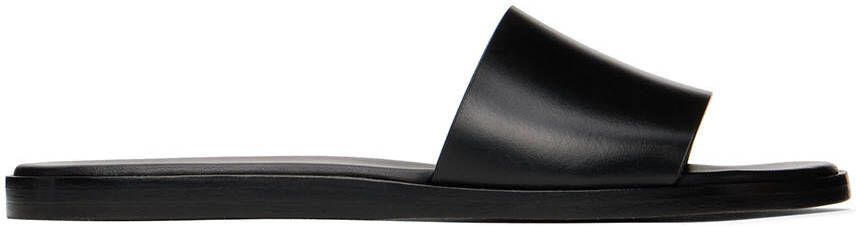 Common Projects Black Leather Slides - Picture 5
