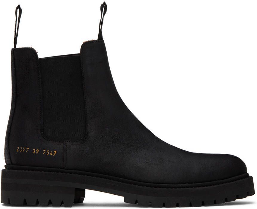 Common Projects Black Stamped Chelsea Boots - Picture 5