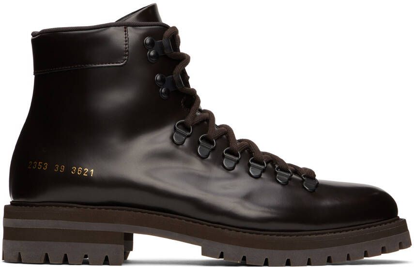 Common Projects Brown Leather Hiking Boots - Picture 5