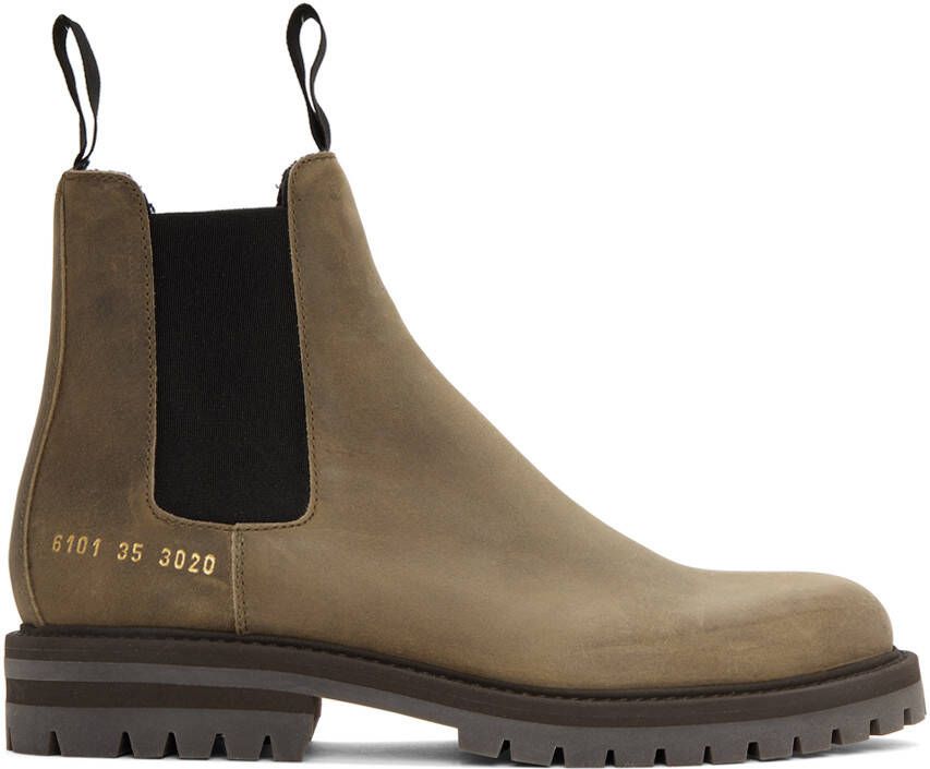 Common Projects Brown Winter Chelsea Boots
