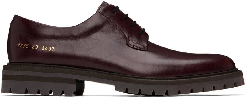 Common Projects Burgundy Leather Derbys - Picture 5