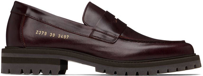 Common Projects Burgundy Leather Loafers - Picture 5