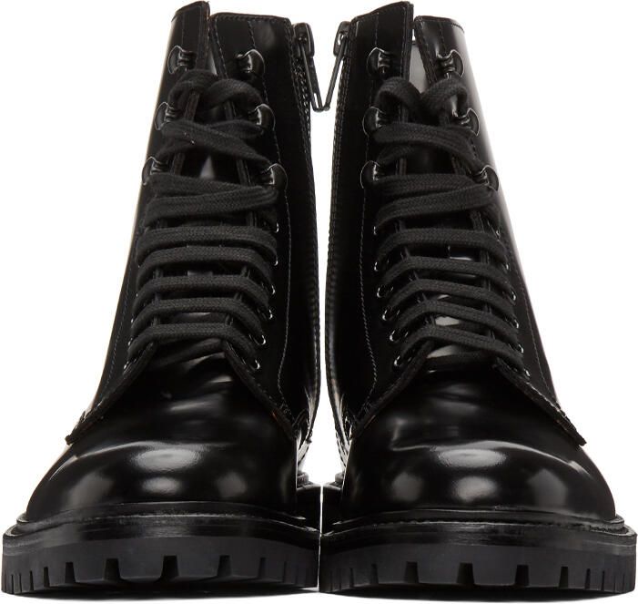 Common Projects Black Lug Sole Combat Boots - Picture 2