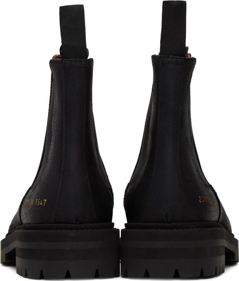 Common Projects Black Stamped Chelsea Boots