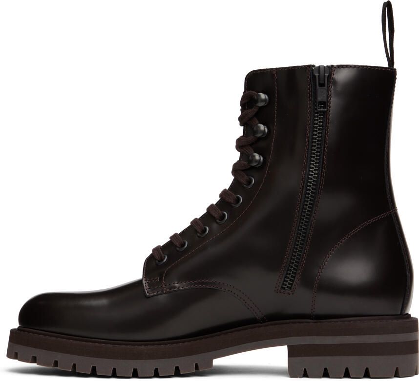 Common Projects Brown Leather Combat Boots - Picture 2