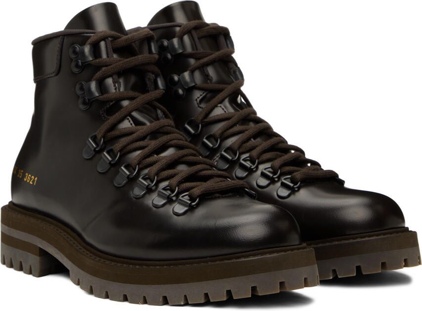 Common Projects Brown Leather Hiking Boots - Picture 2