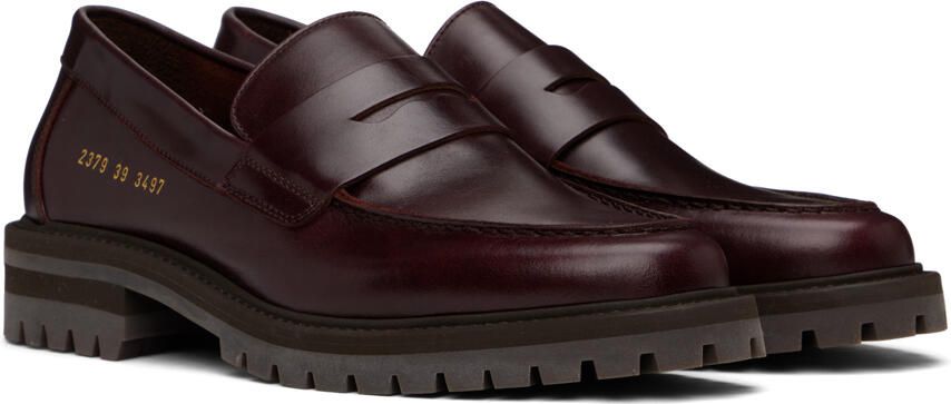 Common Projects Burgundy Leather Loafers - Picture 2