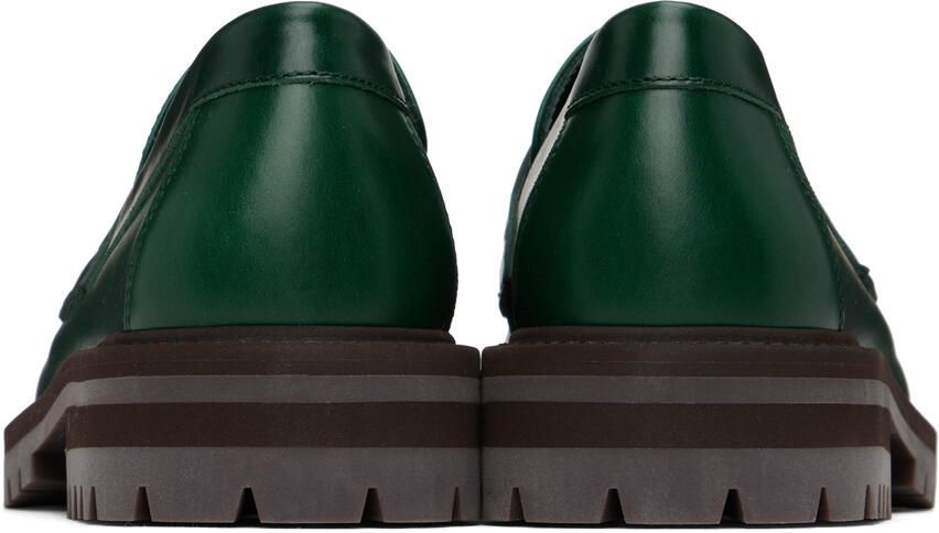 Common Projects Green Leather Loafers