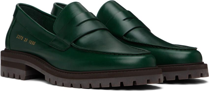 Common Projects Green Leather Loafers - Picture 2