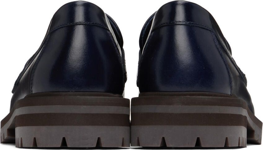 Common Projects Navy Leather Loafers