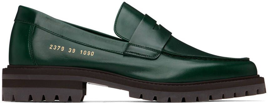 Common Projects Green Leather Loafers - Picture 5