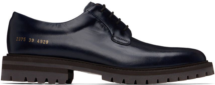 Common Projects Navy Lace-Up Derbys - Picture 5