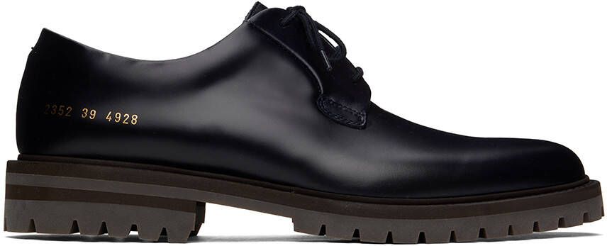 Common Projects Navy Leather Derbys