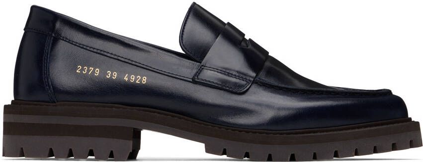 Common Projects Navy Leather Loafers - Picture 5