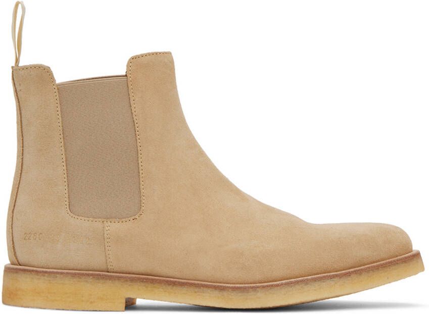 Common Projects Tan Suede Chelsea Boots - Picture 5