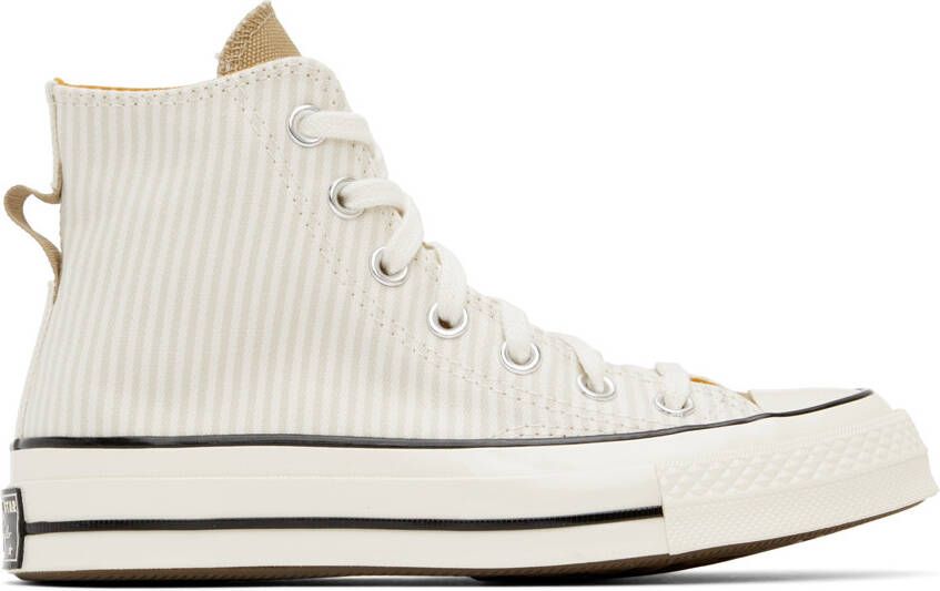 Converse Off-White & Beige Chuck 70 High-Top Sneakers - Picture 4