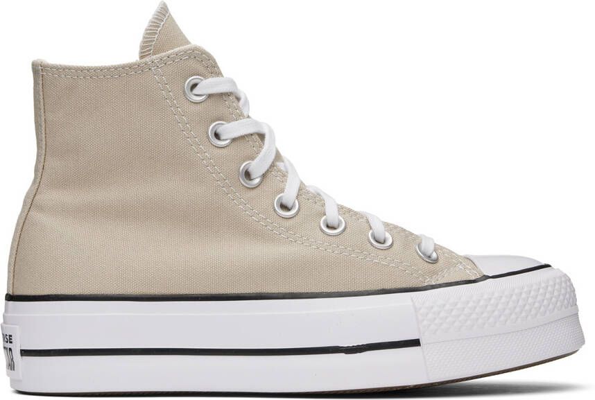 Converse Beige Chuck Taylor All Star Lift Platform Sneakers - Picture 5