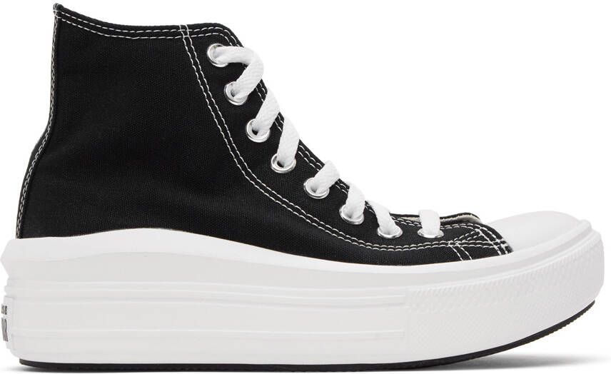 Converse Black & White Chuck Taylor All Star Move High Sneakers - Picture 5
