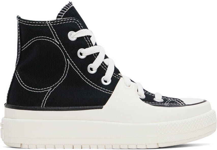 Converse Black Chuck Taylor All Star Construct High Top Sneakers - Picture 6